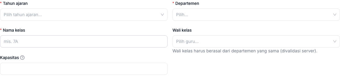 Form kelas baru.